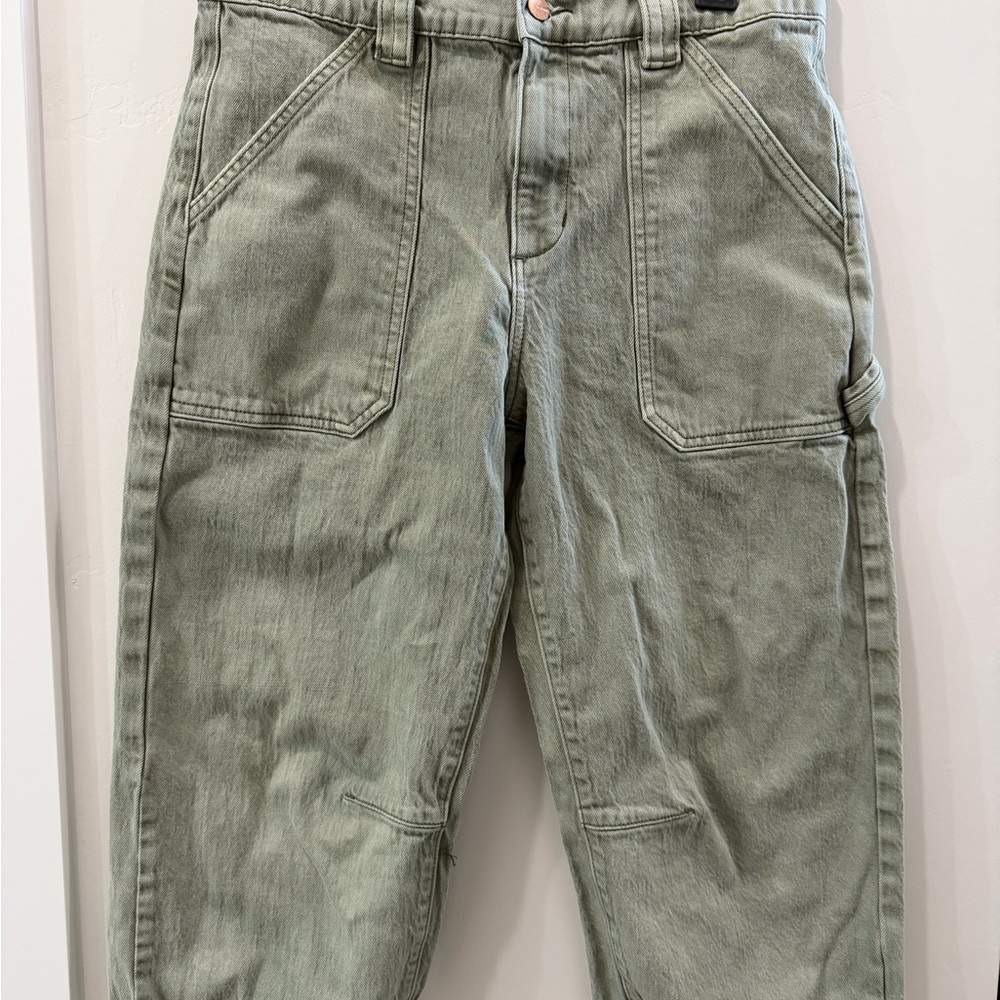 bohme Olive Green Wide-Leg Jeans
